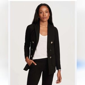 Anne Klein Black Blazer, cropped, Double Breasted Design, XL Buttons size 2P